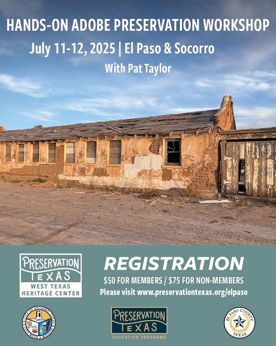 Hands-On Adobe Preservation Workshop in Socorro, TX